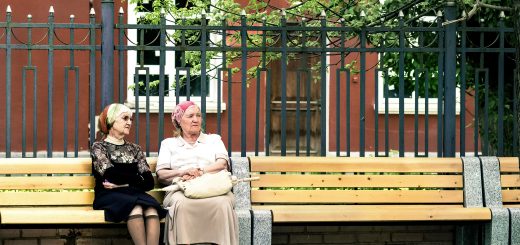 Two Old Women on a Bench